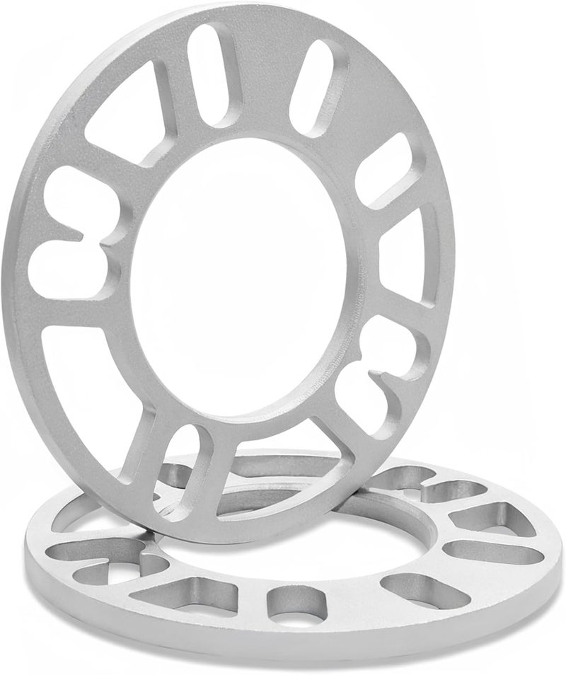 LUJIANI Store 2 Pack Universal Wheel Spacers, 5/16"(8mm) Die Cast Replacement Aluminum Spacer for 4 & 5 Lugs Wheels/Rims, Fits 98 to 120mm Multiple Bolts Pattern, 4x100, 4x108, 4x110, 5x114.3, 5x4.5, 5x120 - Image 1